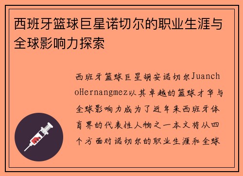 西班牙篮球巨星诺切尔的职业生涯与全球影响力探索