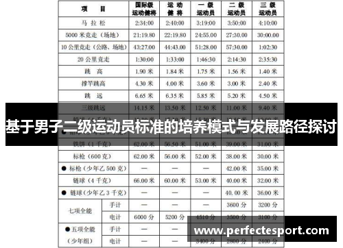 基于男子二级运动员标准的培养模式与发展路径探讨
